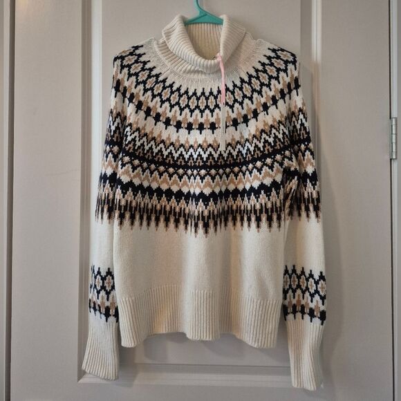 Vineyard Vines Nordic Fairisle Wool Blend Sweater Womens XS Turtleneck NWT - Picture 1 of 7